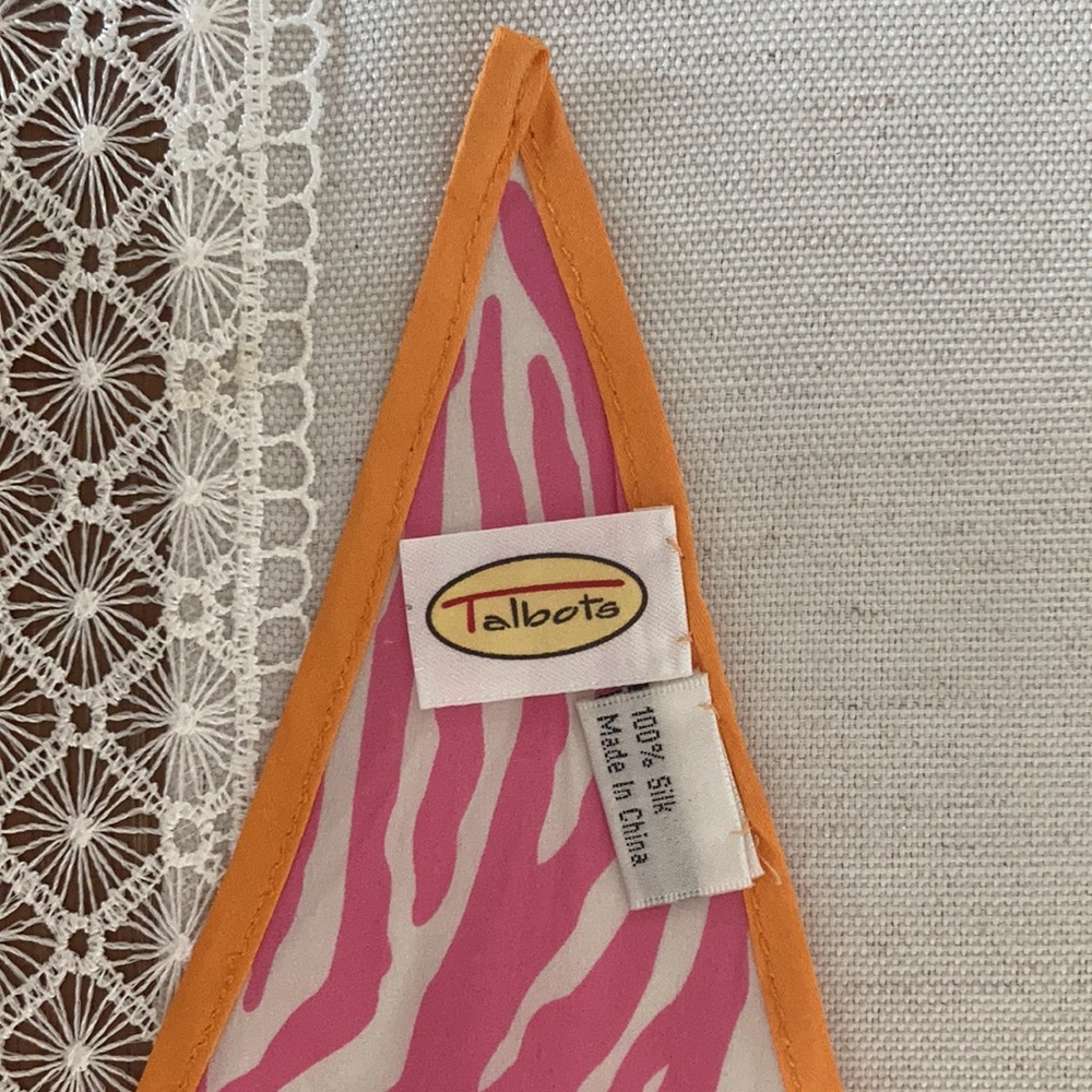 Talbots silk zebra stripe scarf - Picture 3 of 3
